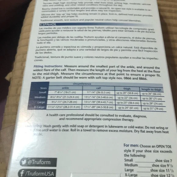 Truform thigh high compression stockings beige & black - Picture 3 of 7